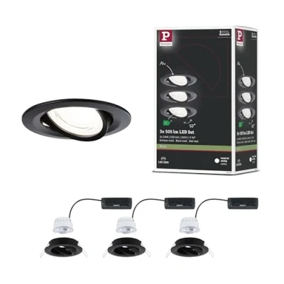 Immagine di Paulmann 92457 Nova Coin Lampada LED da incasso Kit 3 (monocolore) 2.8 W Nero (opaco)