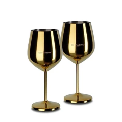 Immagine di ECHTWERK bicchieri da vino infrangibili in acciaio inox, degustazione, campeggio, cocktail, robusti, infrangibili, rame, 2