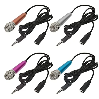 Immagine di DODUOS 4 Pezzi Mini Microfono Portatile vocale Karaoke a condensatore per Cellulare Notebook (4 Colori)