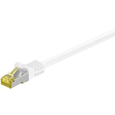 Immagine di Goobay 92756 Cavo CAT 6 di rete Lan per Gigabit Ethernet S FTP patch a doppia schermatura con spina RJ45, 0,5 m, bianco