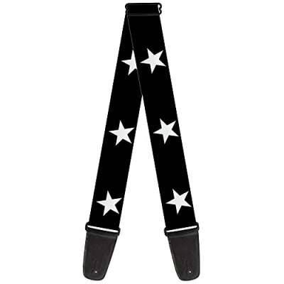 Immagine di Buckle Down GS W21909 Tracolla per chitarra Star Nero Bianco, 5,1 cm di larghezza 73,66 137,2 lunghezza