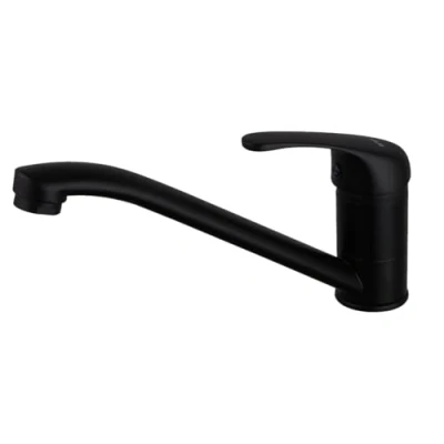 Immagine di Inguz Linea Eyra. Rubinetto da cucina classico. Miscelatore monocomando per lavabo cucina. Acqua calda e fredda. (Nero)