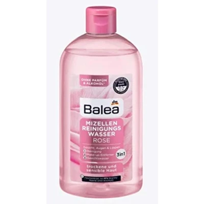 Immagine di acqua detergente micellare con di rose 3 in 1: pulizia, struccante e tonico per il viso pelli secche sensibili 400 ml pulizia efficace viso, occhi labbra