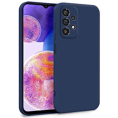 Immagine di MyGadget Cover per Samsung Galaxy A23 5G Custodia in Silicone Morbido a Doppio Strato Case con Protezione Fotocamera &amp; Fodera Interna Antigraffio Blu scuro