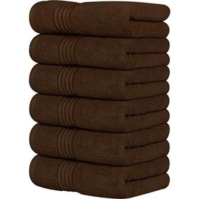 Immagine di Utopia Towels asciugamani marroni 100% cotone pettinato filato ad anello, ultra morbidi e altamente assorbenti, 600 g/m², extra spessi 40,6 x 71,1 cm, di qualità hotel spa