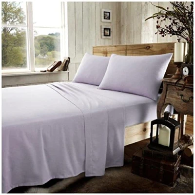 Immagine di GC GAVENO CAVAILIA Lenzuolo con angoli in flanella di alta qualità, 100% cotone spazzolato, facile da pulire, morbido e confortevole, colore viola, per letto super king size