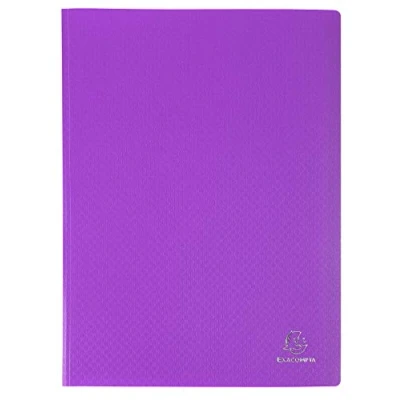 Immagine di Exacompta 88326E Portalistini Opak in polipropilene opaco con buste interne lisce ad alta trasparenza, 30 e 60 facciate. Formato A4 Colore della copertina Viola
