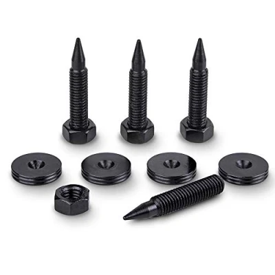 Immagine di PrecisionGeek M6 Acciaio Annerito Spike/Cono Absorber per Altoparlanti Vite L 35mm + Sottile Piedino 20mm 4pz