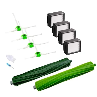 Immagine di JoyBros Accessori Kit per iRobot Roomba i7 i7156 e5 e5154 e6 Combo i5 J5+ i1 i3+ Evo i4 i8, 4X Filtri hepa 2X Rullo Spazzole Centrali Spazzola Laterale Ricambio