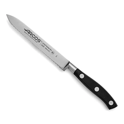 Immagine di Arcos Coltello per Pomodoro Riviera Forgiato in Acciaio Inossidabile Dimensioni 130 mm Colore Nero