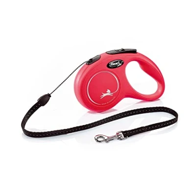 Immagine di Guinzaglio avvolgibile a corda flexi New Classic S, 5 m rosso