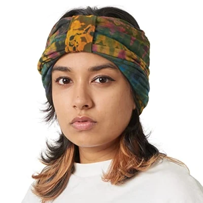 Immagine di Casualbox Tie Dye Headband Hippie Moda Elastico Testa Incarto Copertina 60&#039;S 70&#039;S Retrò Bandana Fiore Modello C