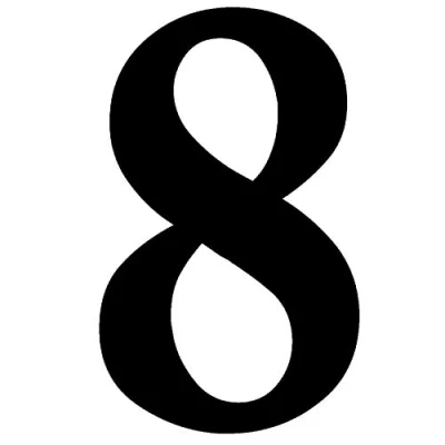 Immagine di Adesivo con numeri n. 8 in nero, altezza 10 cm, numero di casa autoadesivo, da incollare, per esterni, cassetta delle lettere, porta I resistente alle intemperie, kfz_471_8