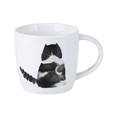 Immagine di Maxwell &amp; Williams DX1223 Tazza da caffè 400 ml Serie Feline Friends Porcellana bianca gatto grumpy in confezione regalo