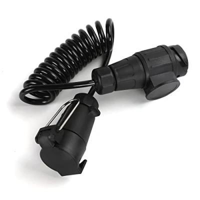 Immagine di 12V 24V 1.2 M Cavo Prolunga Spirale Rimorchio 13 a 7 Poli con Spina e Presa per Caravan Camion RV