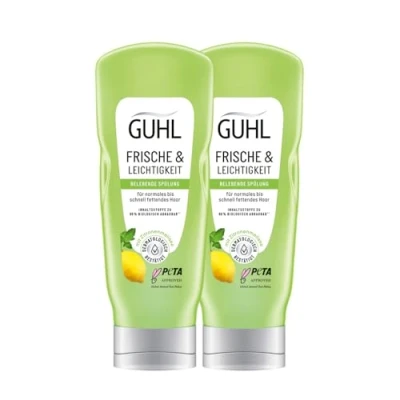 Immagine di Guhl Balsamo fresco e leggero, confezione da 2 pezzi. Contenuto: x 200 ml. Tipo di capelli: grassi rapidi, normali, senza silicone, dermatologicamente confermato
