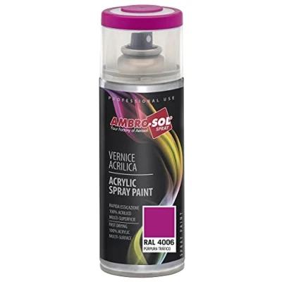 Immagine di Ambro Sol V4006016 Smalto Acrilico Multiuso, Vernice Brillante per Interni ed Esterni, Adatto Qualsiasi Tipo di Materiale, Bomboletta Spray in Banda Stagnata Riciclabile 400 ml, Verde Turchese