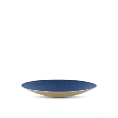 Immagine di Alessi SC01/49 Centrotavola Traforato in Acciaio Colorato con Resina Epossidica, Blu e Avorio, 100 Values Collection
