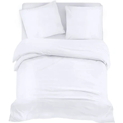 Immagine di Utopia Bedding Set Copripiumino da 4 Pezzi 200x200cm, Lenzuolo con Angoli 140x20cm, Federe 80x80cm (Bianco, Matrimoniale)
