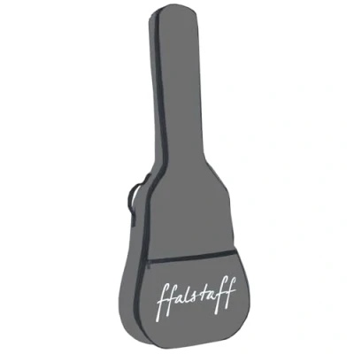 Immagine di ffalstaff Borsa per Chitarra Classica 4/4 in Nylon con due Tracolle uso Zaino e Tasca Porta Accessori 5 Plettri Omaggio Grigio