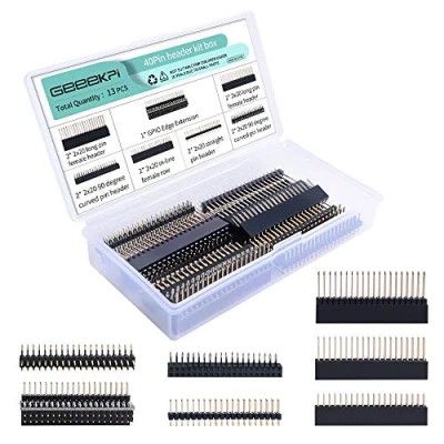 Immagine di GeeekPi 2x20 40 Pin Stacking Female Header Kit per Raspberry Pi 4B/3B +/3B/2B/B +/A +/Zero (Zero W)/Jetson Nano/Tinker Board (7 specifiche) (13 Pezzi in Totale)