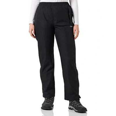 Immagine di CMP, Pantalone Da Donna Antipioggia Con Fodera E Zip Laterali Su Tutta La Lunghezza, Black Blue, S