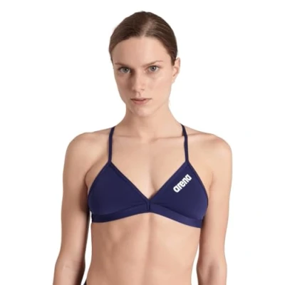 Immagine di Arena Performance Team Solid Costume da Bagno Donna, ad Asciugatura Rapida, in Tessuto Maxfit Eco Fabric con Massima Resistenza al Cloro e ai sali, Protezione UV UPF 50+