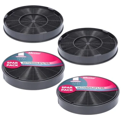 Immagine di 4x filtro ai carboni attivi Ø 200 mm, EFF62, set di 4 pezzi per cappa aspiranti adatto a carbone Franke 112.0016.755, AEG 9029793578, Bosch/Siemens 00748732, Miele 6532971