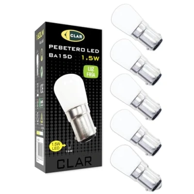 Immagine di CLAR Lampadina Macchina da Cucire, Lampade LED a Baionetta, Lampadine per Cappa, Cappa cucina, BA15D 1,5W 230V 6000ºK (Pack 5)