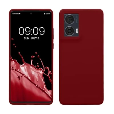 Immagine di kwmobile Cover per Motorola Edge 50 Fusion Custodia Back Case Smartphone in Silicone TPU Protezione Gommata rosso rabarbaro