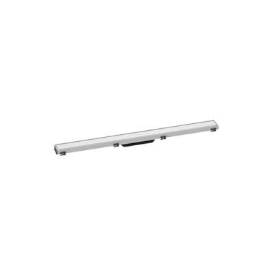 Immagine di hansgrohe RainDrain Match set di canalina doccia con cornice ad altezza regolabile, canale drenaggio 900 mm, scarico a pavimento, bianco apaco
