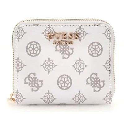 Immagine di GUESS Laurel SLG Small Zip Around Wallet White Logo, Logo bianco