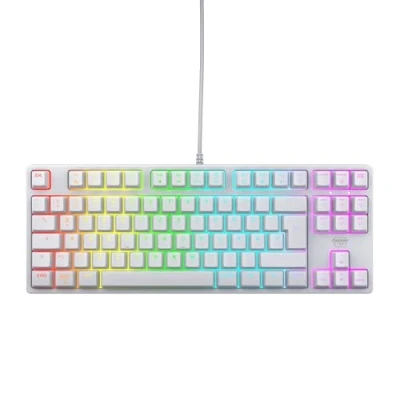 Immagine di CHERRY XTRFY K4V2 TKL, Tastiera Da Gioco Cablata Senza Tastierino Numerico, Layout Tedesco (QWERTZ), Illuminazione RGB, Interruttori Meccanici MX2A RED, Bianco