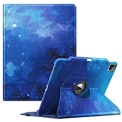 Immagine di FINTIE custodia rotante compatibile con iPad Pro da 12,9&quot; (2022/2021/2020/2018, 6a/5a/4a/3a generazione) protettiva girevole a 360 gradi portapenne, spegnimento automatico, cielo stellato