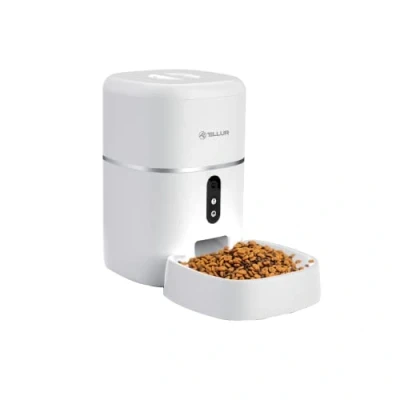 Immagine di TELLUR SMART Distributore Automatico di Cibo per Gatti e Cani, Mangiatoia Alexa, WiFi, 4L, Videocamera 2K, Compatibile Alexa Google,Rregistrazione Vocale 10s, Tempo del Porzioni Programmabili