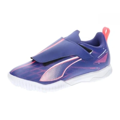 Immagine di Puma Ultra 5 PLAY TT JR Unisex Scarpe da calcetto con tacchetti per bambini, Taglia: 35, Lapis lazuli/white/sunset glow Sintetico
