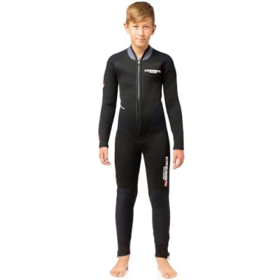 Immagine di Cressi Endurance Kids Monopiece Wetsuit, Muta Monopezzo Senza Cappuccio, Zip Sternale, Neoprene 5 mm Unisex Bambini, Nero, S/10 12 Y