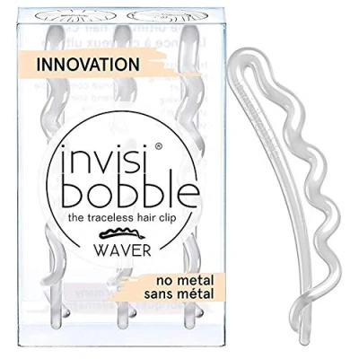 Immagine di Invisibobble Waver Crystal Clear clip per capelli trasparente x3 I forcine donne e ragazze grande comfort con FORTE TENUTA alta tecnologia