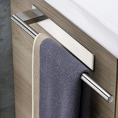 Immagine di Gsocel Porta Asciugamani a braccio Salviette Bagno Adesivo in Acciaio Inox Portasciugamani da Parete per e Cucina 39CM,Argento