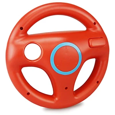 Immagine di smardy Volante da Corsa Rosso Racing Wheel Compatibile con Nintendo Wii Telecomando Controller per Mario Kart Game, Giochi di Guida