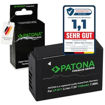 Immagine di PATONA Premium Batteria Ricambio per Canon LP E17 Batterie Compatibile con EOS RP R8 R10 R50 R100 77D 200D 250D 750D 760D 800D 850D M3 M5 M6 Rebel SL3 SL2 Kiss X8i X9