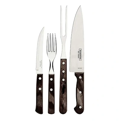 Immagine di Tramontina Churrasco Barebecue Set da 14 pezzi con coltelli bistecca e coltello cuoco