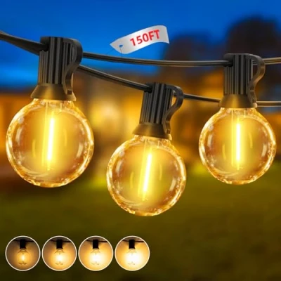 Immagine di SAEIHGAE Esterno Luci da Giardino Catena 45m Esterni Catene G40 Lampadine Gazebo Balcone Lucine Luminose Interno