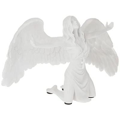 Immagine di Design Toscano PD2704 Statua di Angelo in Marmo Sintetico Preghiera per la Pace, Off Bianco