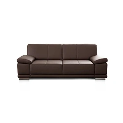 Immagine di Cavadore Corianne Divano imbottito in vera pelle, 3,5 posti, con braccioli regolabili, design moderno, 248 x 80 99 cm, marrone scuro