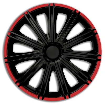 Immagine di AutoStyle PP 5115BR Copricerchi 15Inch nero/rosso