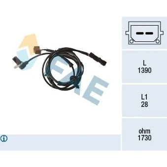Immagine di FAE 78171 Sensore ABS induttivo 2 1390 AUDI: A4 B6 Avant, B6/B7 Cabrio