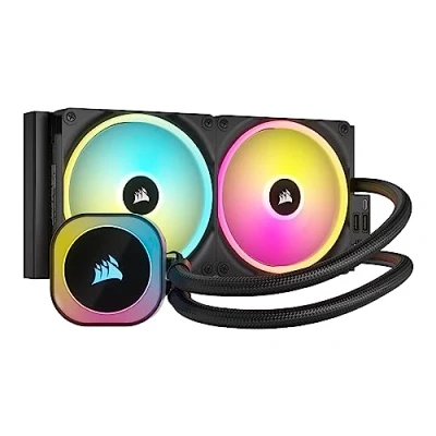Immagine di Corsair iCUE Link H115i RGB Dissipatore a Liquido per CPU AIO da 280 mm Ventole QX140 Compatibile con Intel LGA 1700, AMD AM5 Hub di Sistema Incluso Nero