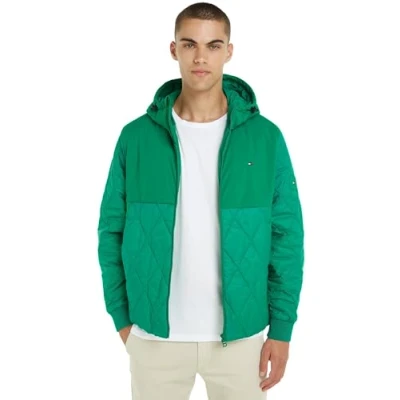 Immagine di Tommy Hilfiger Giacca Uomo Cl Mix Hooded Jacket da Mezza Stagione, Verde (Olympic Green), XXL