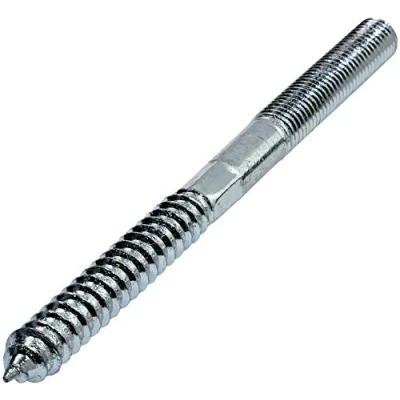 Immagine di AERZETIX Set di 10 vite a doppio filetto Prigioniero Punto Metallo/Legno con o senza tasselli Ø10x140mm Acciaio zincato Colore argento C44769
